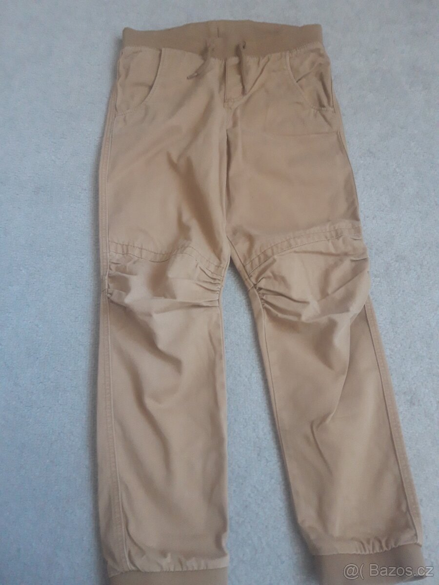 Béžové kalhoty v pase na gumu vel. 140