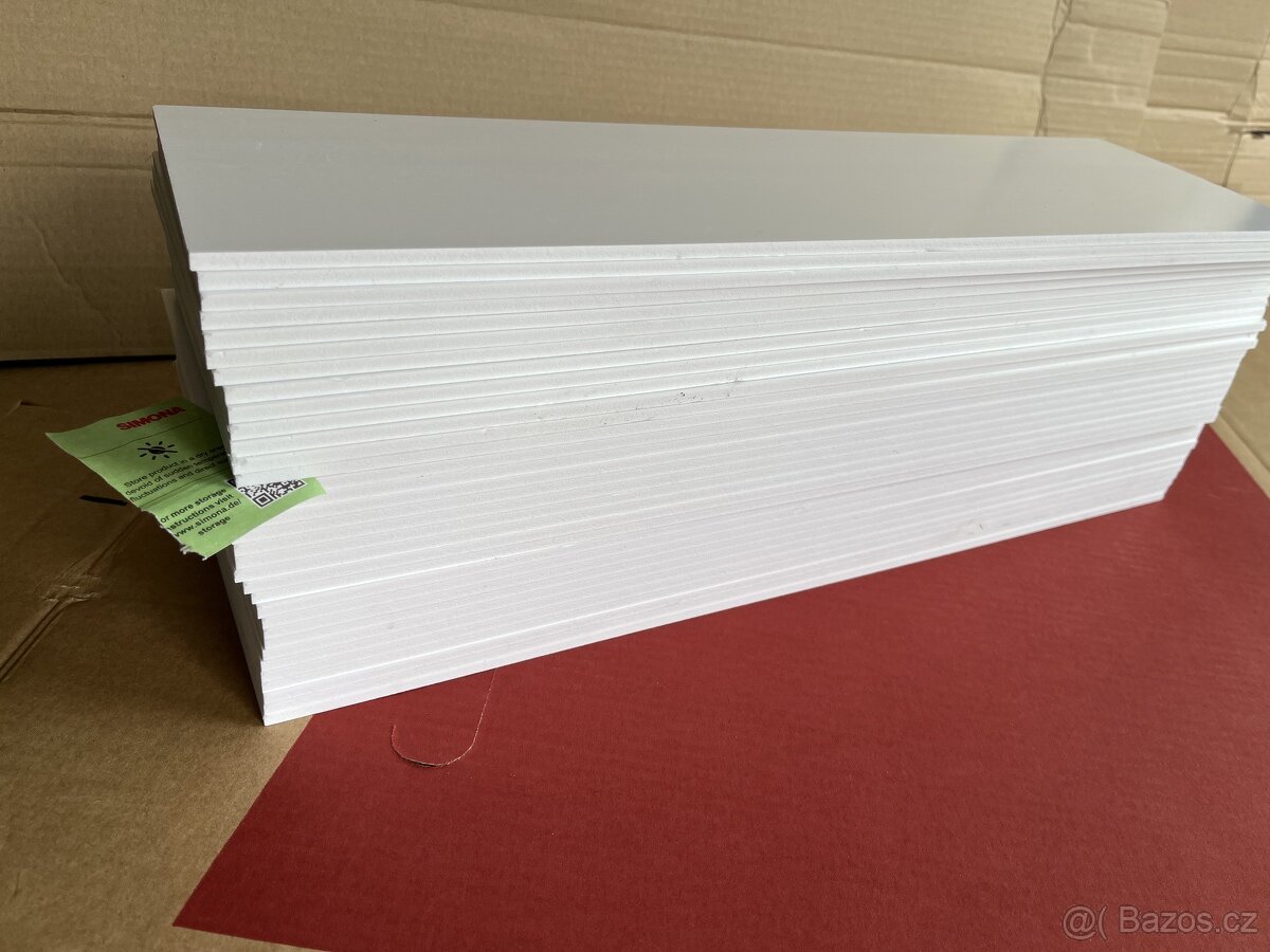 Bílá deska plast lehčené PVC Simona 50 x 14,5cm, tl.5mm