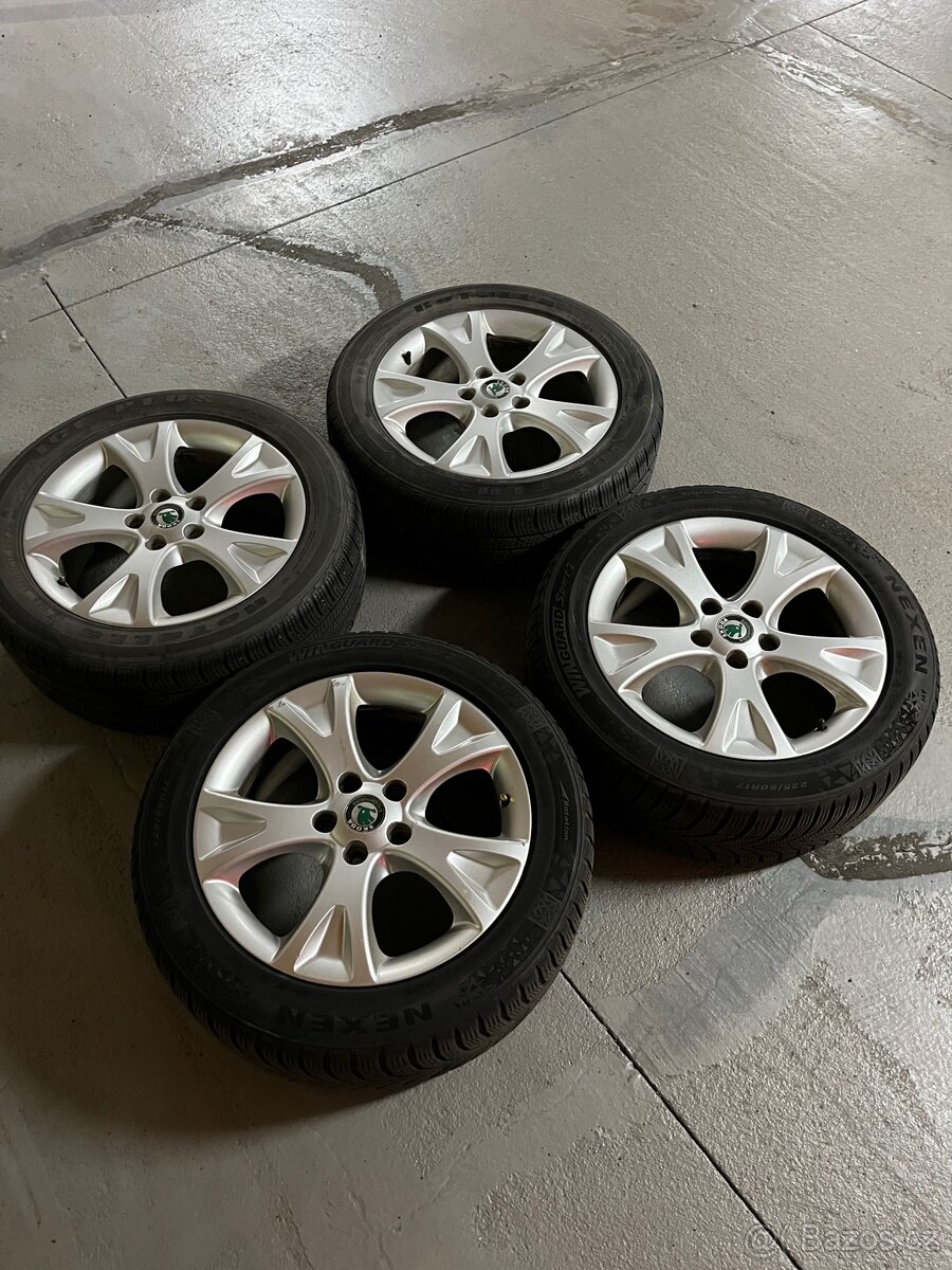 Kola Skoda 5x112 zimni pneu 225/50/ r17