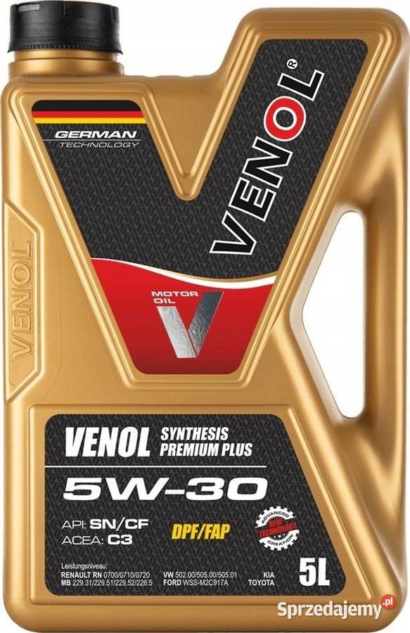 Venol Motor Oil 5W30 DPF / FAP