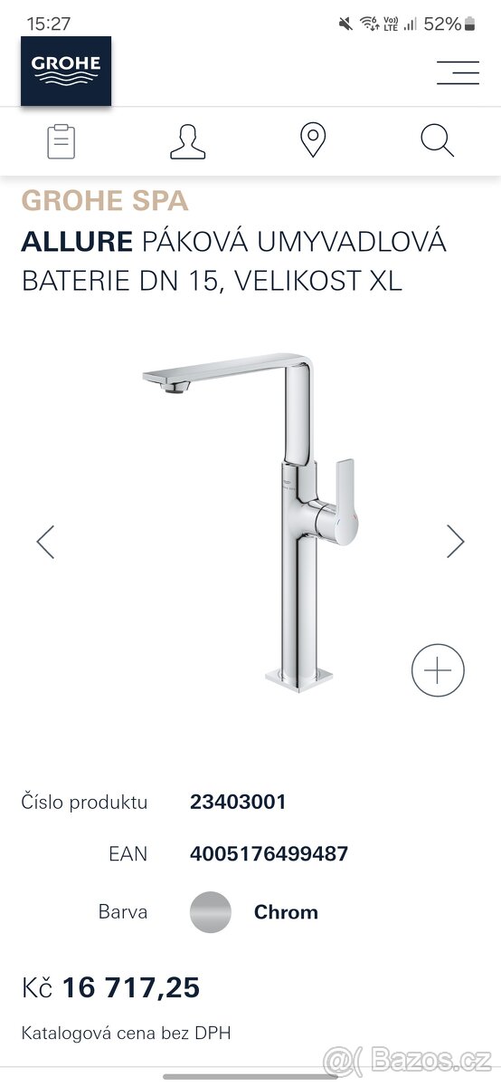 Umyvadlová baterie Grohe Allure