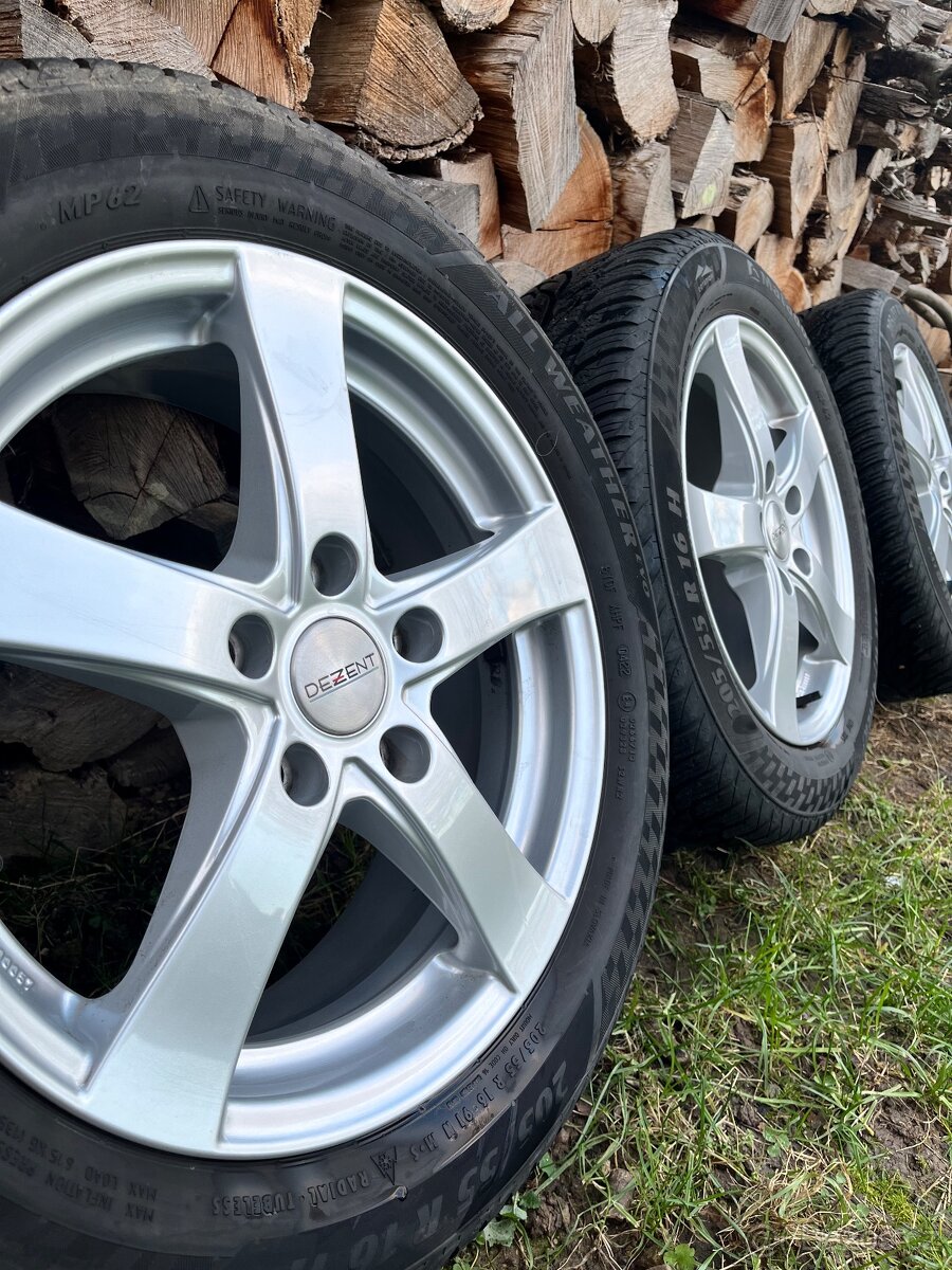 Alu kola Dezent 5x 112 R16 s celoročními pneu Matador