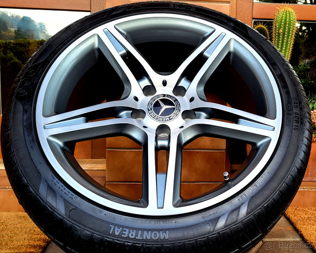 alu R18 5x112, bicolor, Mercedes E, W212, letné pneu 245/40