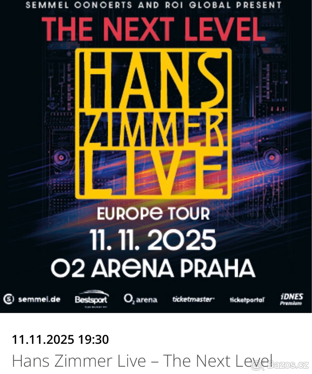 HANS ZIMMER, VIP KLUBOVÉ PATRO, 11.11.2025 O2 ARENA