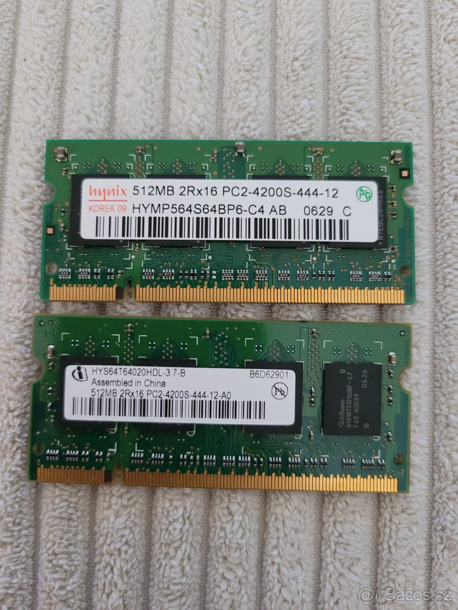 2x 512MB Ram DDR2 533MHz SODIMM