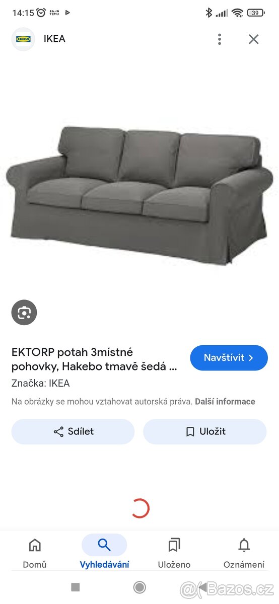 Potah na sedačku ektorp IKEA