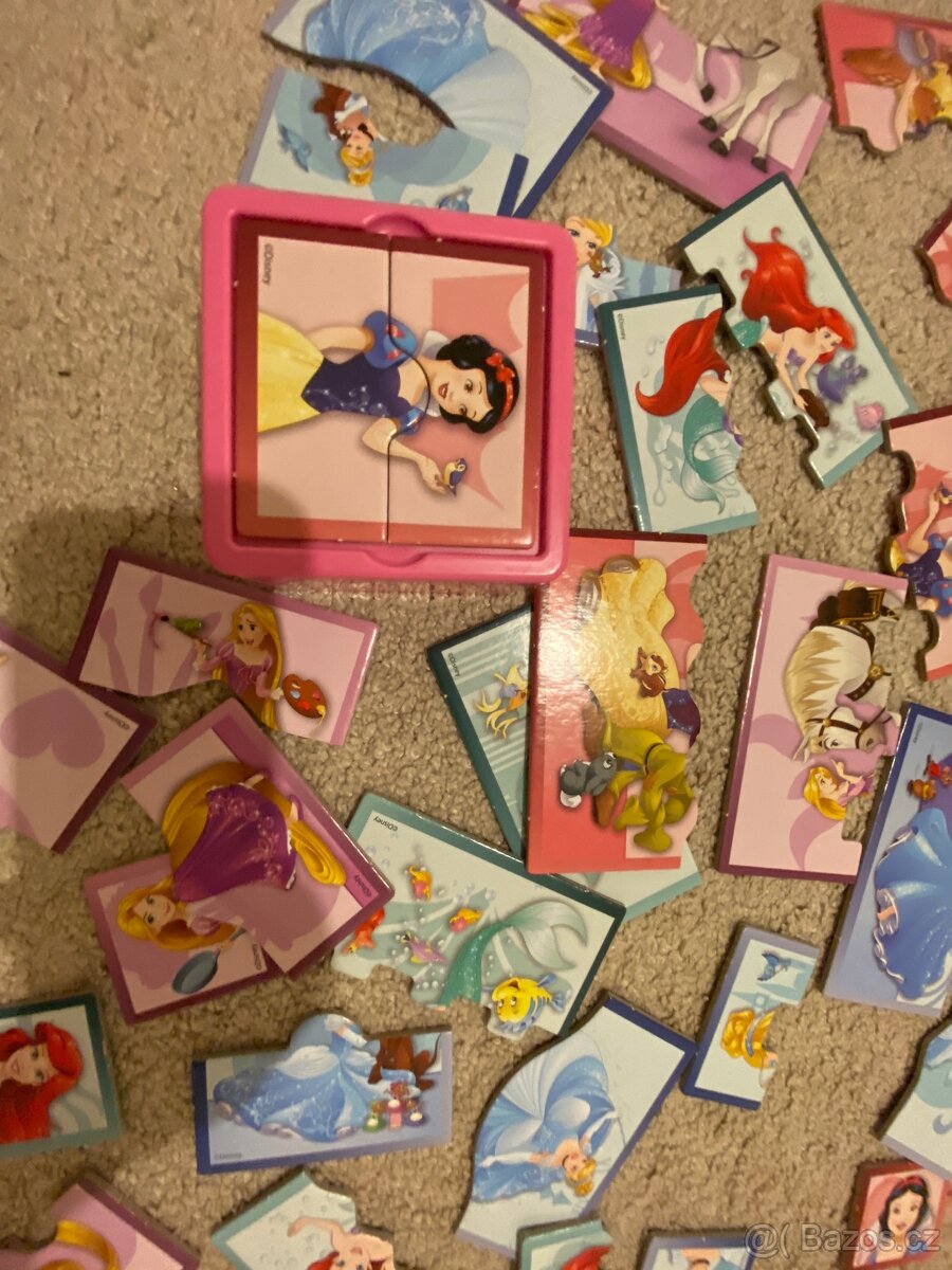 Disney princezny, štosovací věž + puzzle