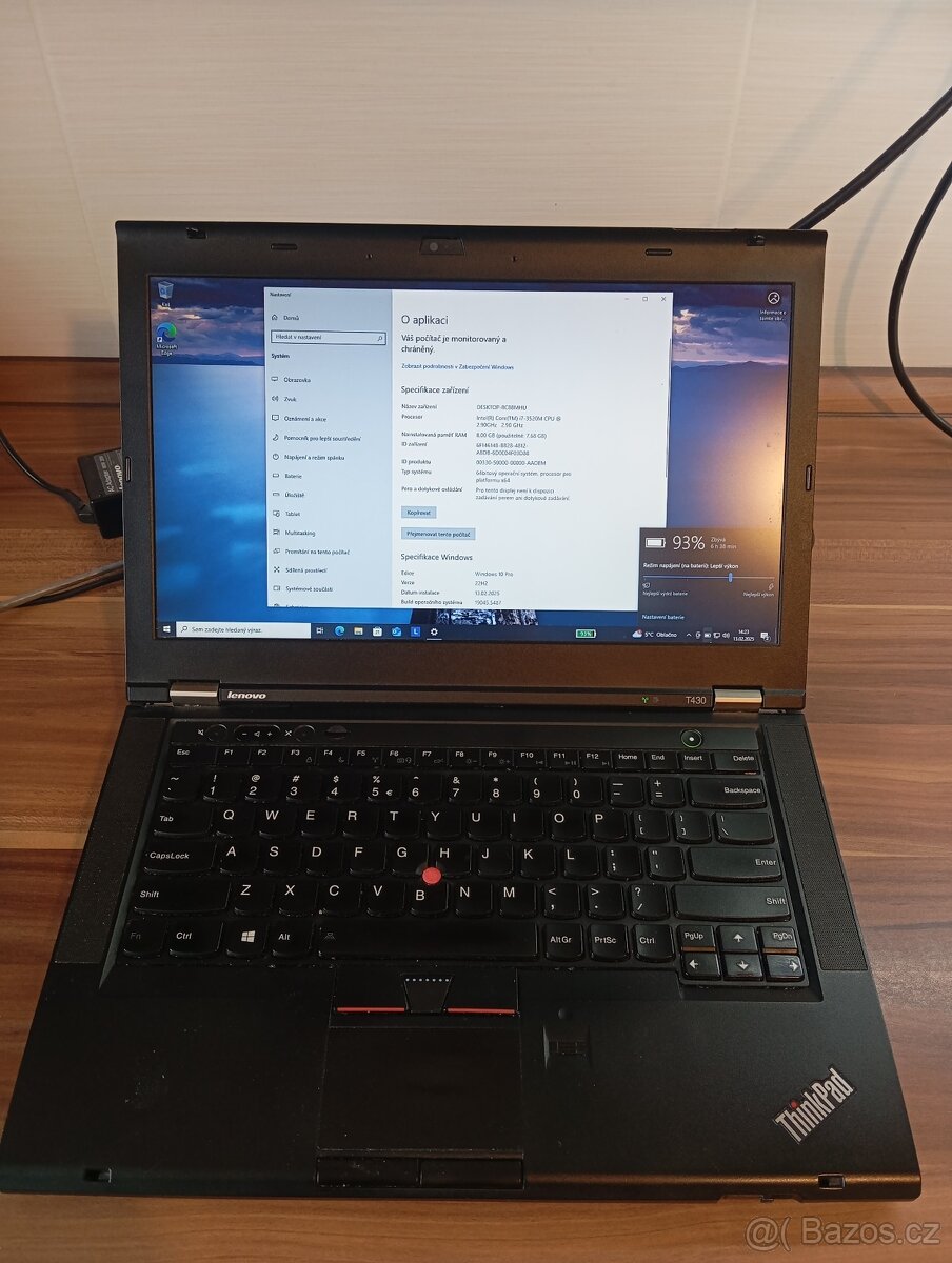 Lenovo ThinkPad T430, 14", i7-3520M, 8GB RAM, 120GB SSD