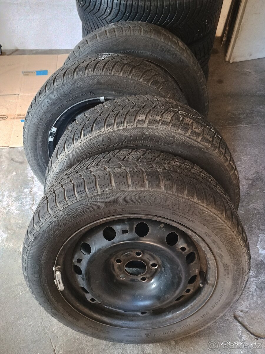 4x zimní kola 185/60 R15 vzorek5.5mm fabia 3, škoda, ..