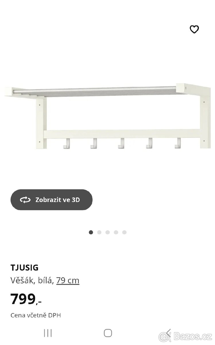 Věšák ikea Tjusig