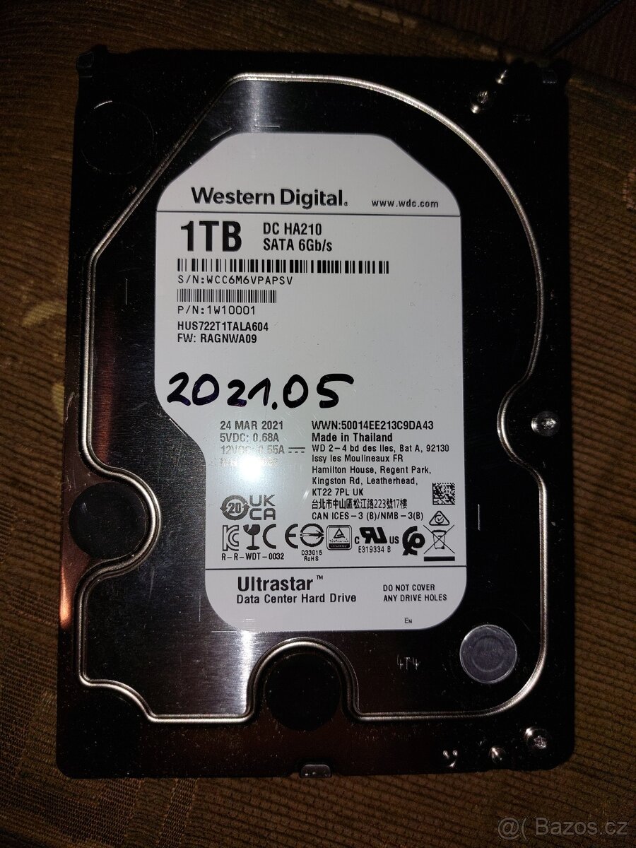 WD 1TB ULTRASTAR 3,5" SATA3 (r.v. 2019-2021)