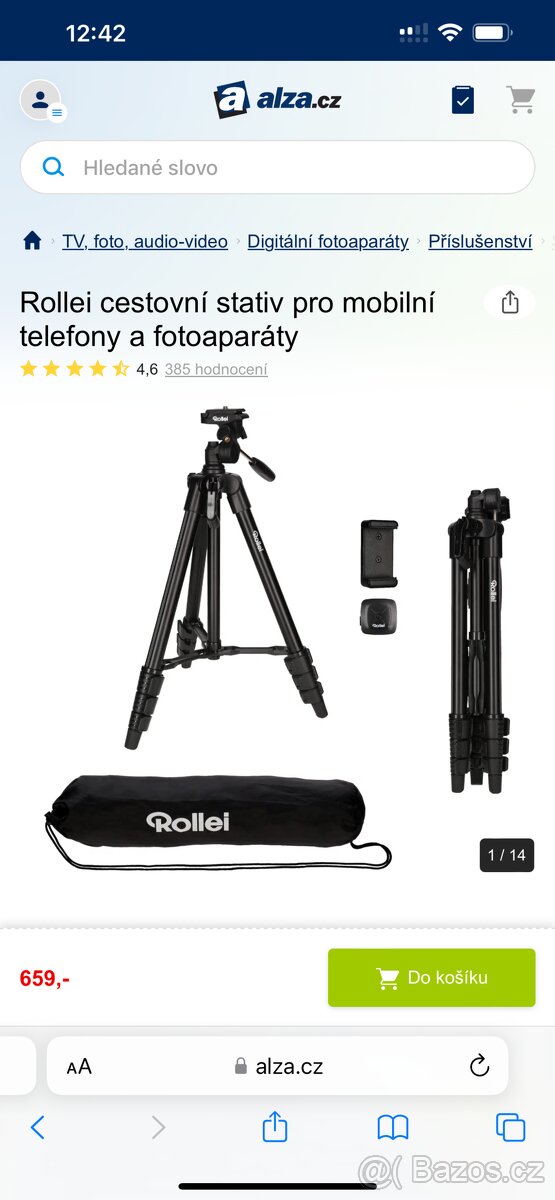 Rollei cestovní stativ pro mobilni telefony a fotoaparáty