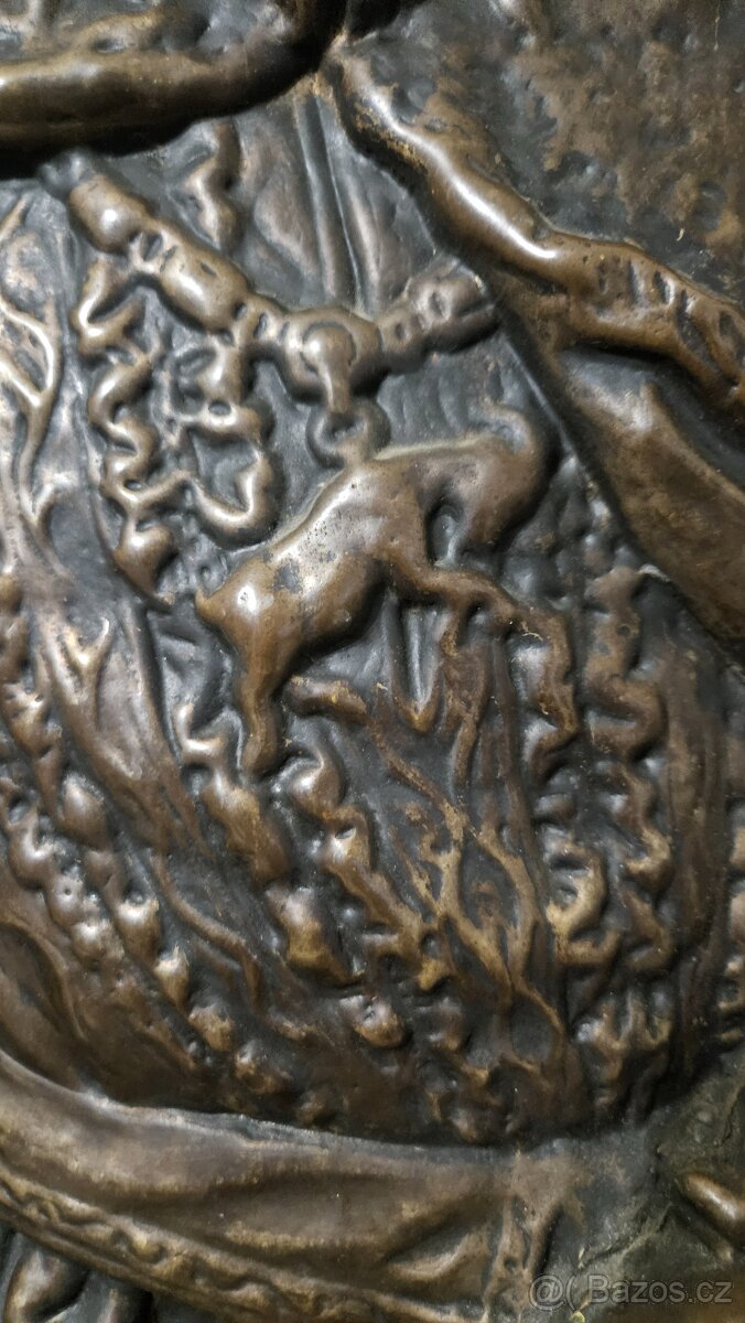 Bronzovy obraz relief (pivo,pivovar,Gambrinus)