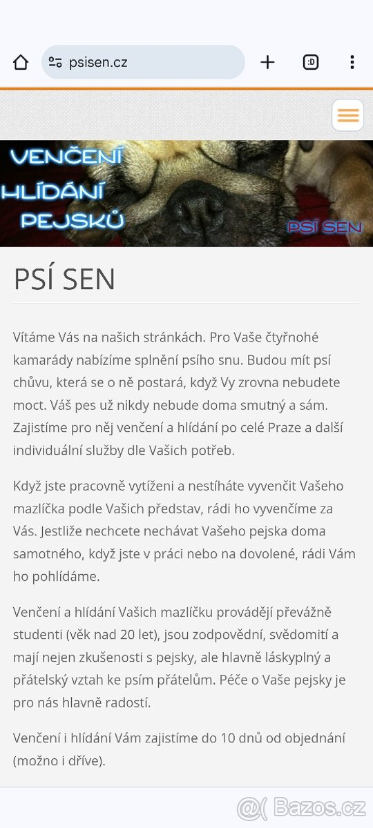 Prodej domény a webu PsiSen.Cz