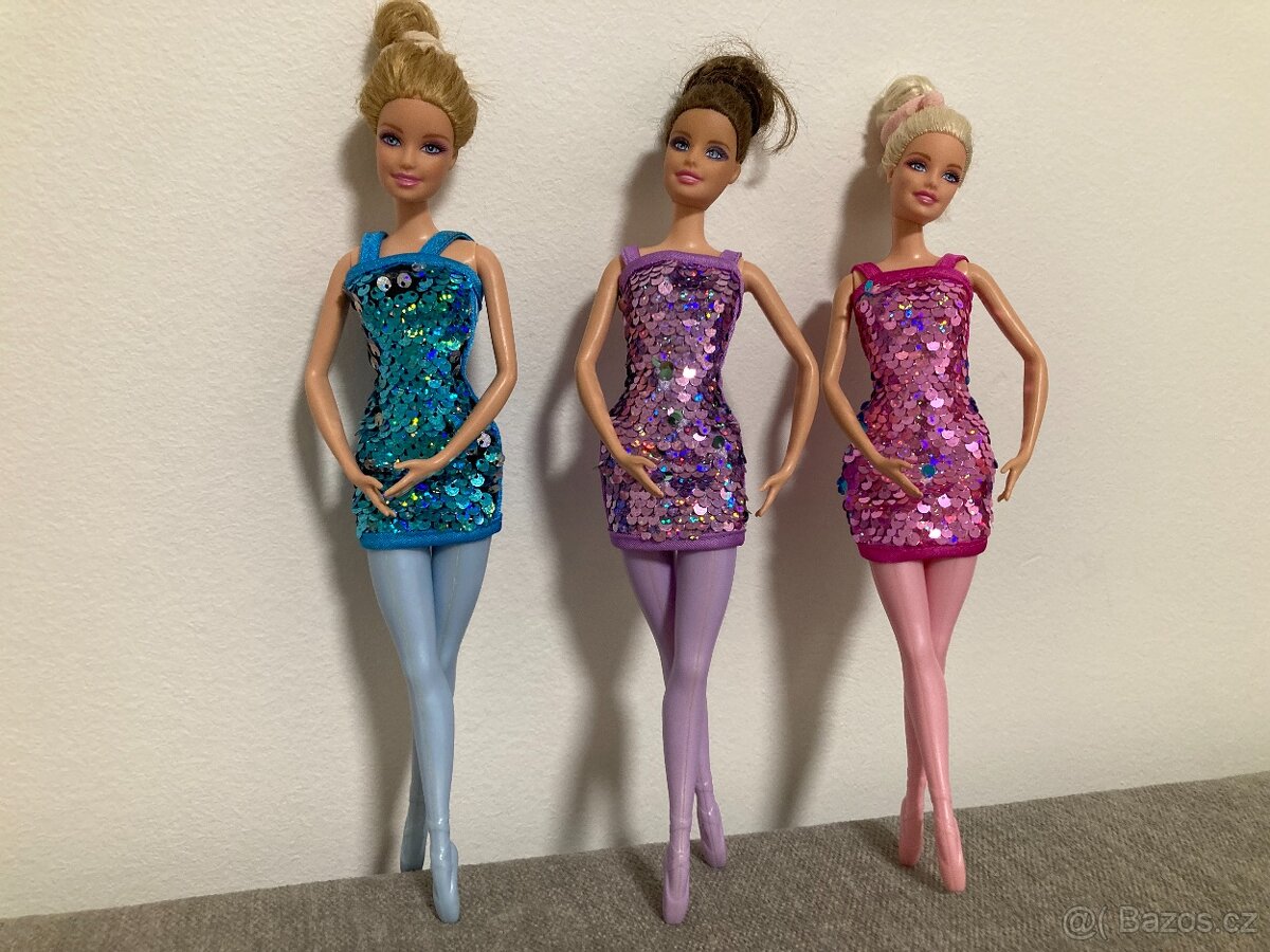 3 panenky Barbie Mattel baletky