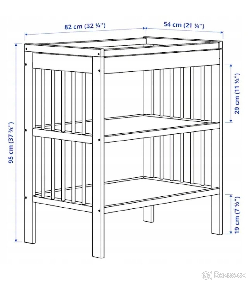 IKEA GULLIVER Přebalovací stůl bílý + podložka