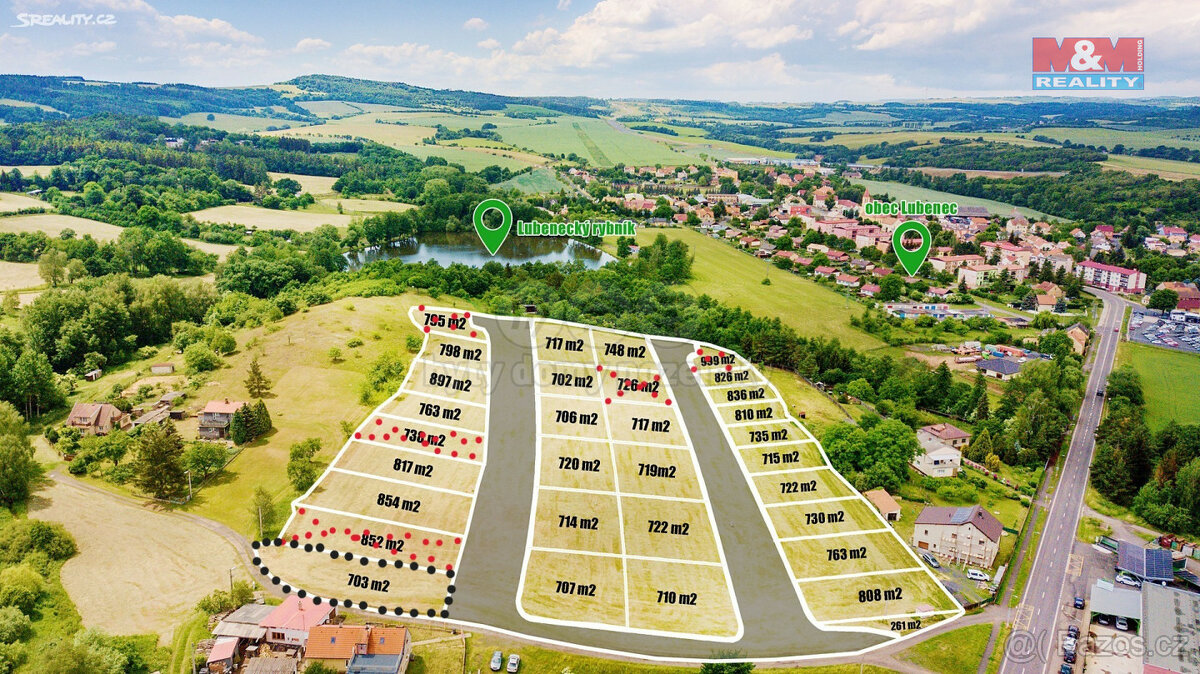 Prodej pozemku k bydlení, 703 m², Lubenec