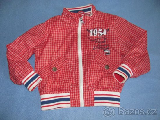 červená šusťáková bunda/ bomber 92/98