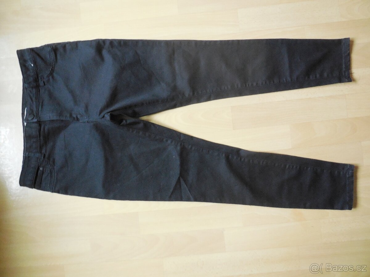 dámské Denim Co.černé rifle,slim elast. 30/44/M,p.84-88cm