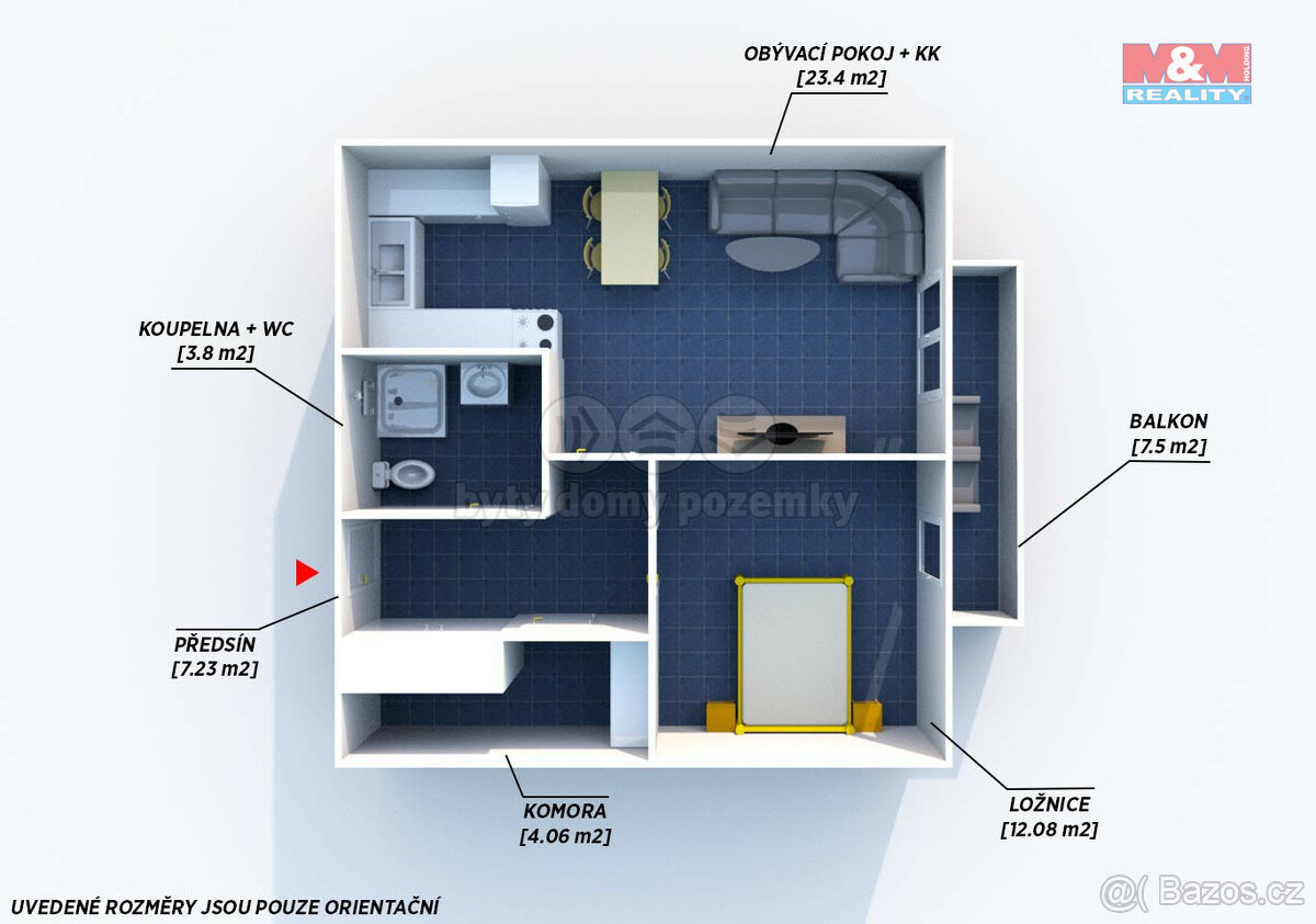 Pronájem bytu 2+kk s lodžií, 50 m², Třemošná, ul. Školní