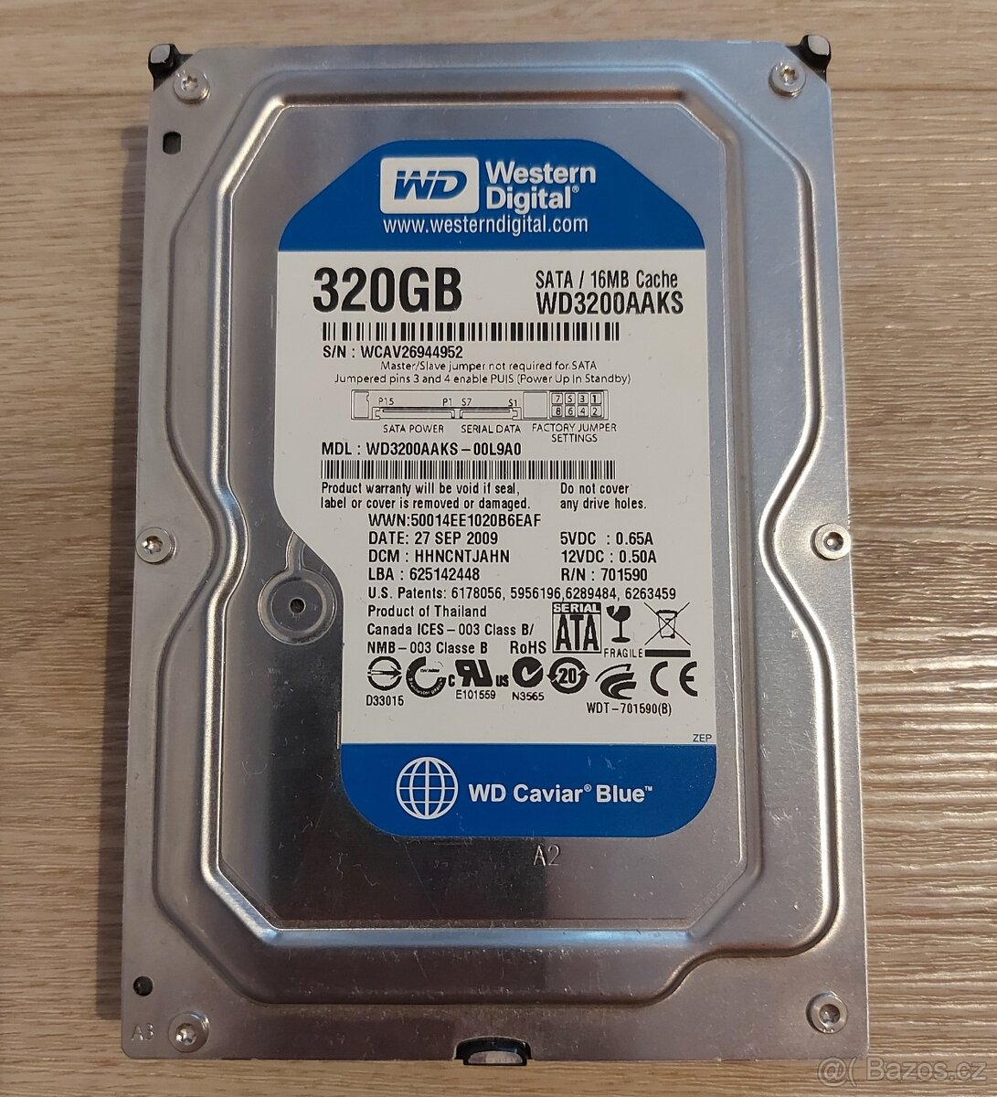 HDD WESTWRN DIGITAL 320 GB, FUNKČNÍ