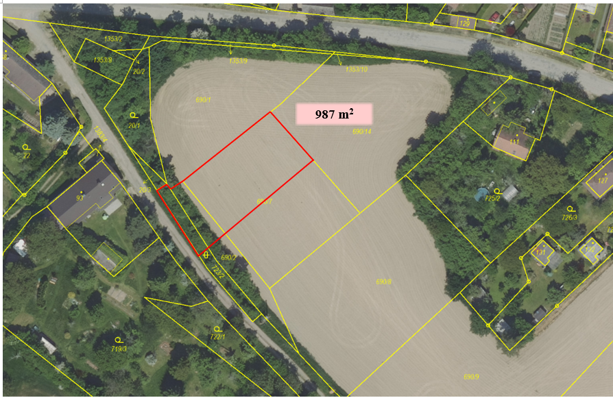 Prodej stavebního pozemku 987 m2 v Podmokách u Golčova Jeník