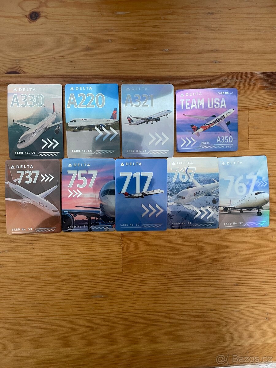 “Trading cards” of Delta airlines