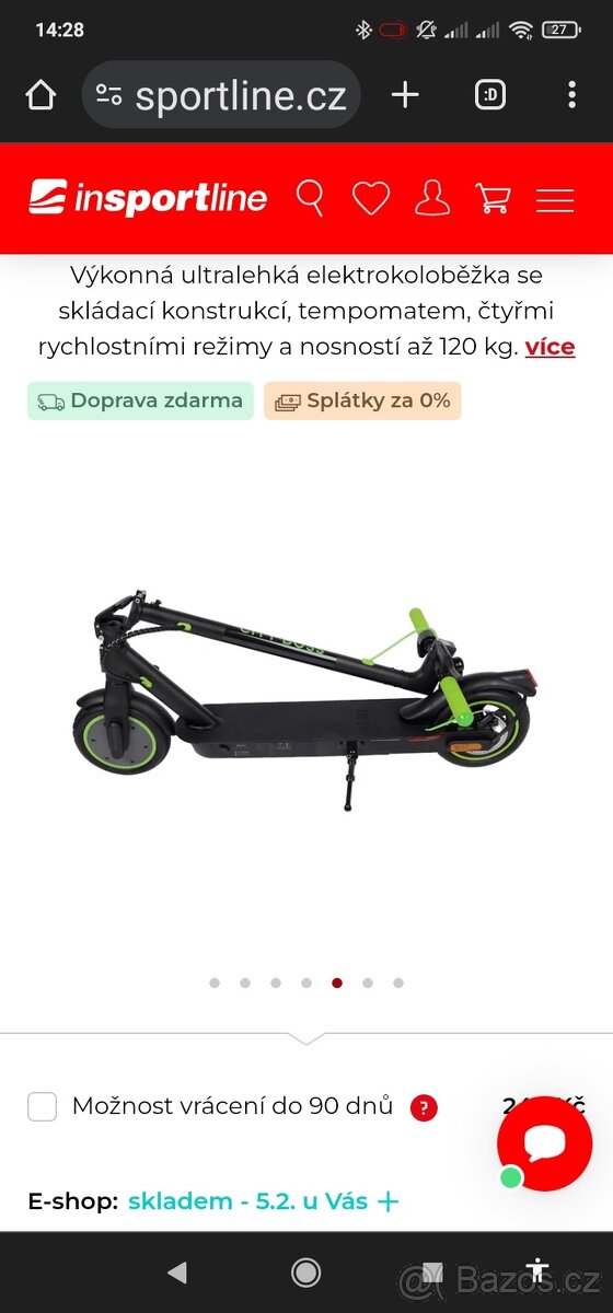 Elektrická koloběžka City Boss RS350 8,5" černá