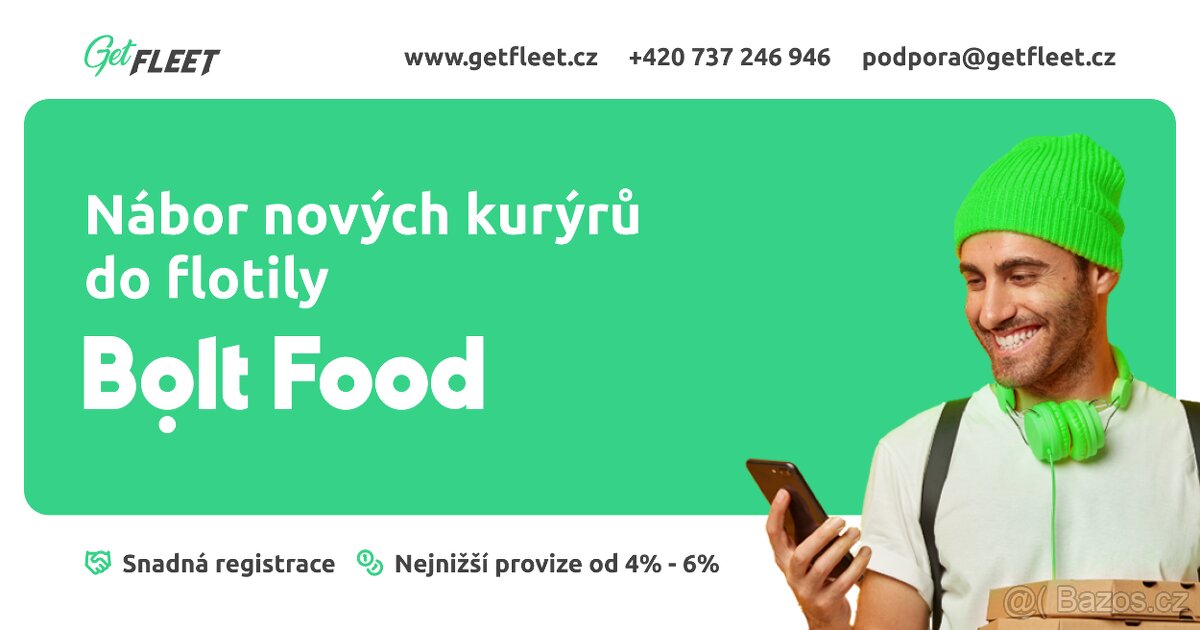 Nábor kurýrů pro BOLT FOOD Brno - rychlý převod, registrace