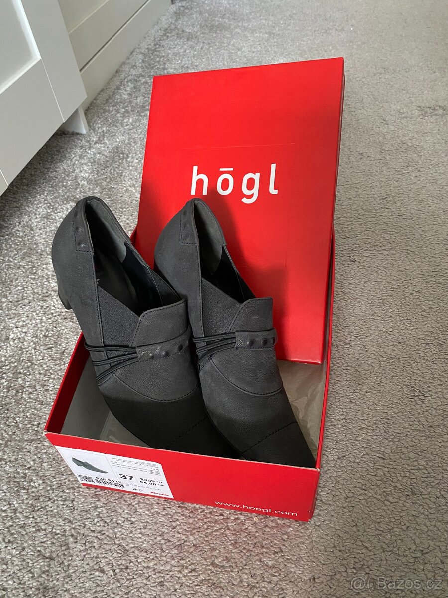 Dámské boty Högl / Hogl, vel. 37, nové, šedomodré, kožené