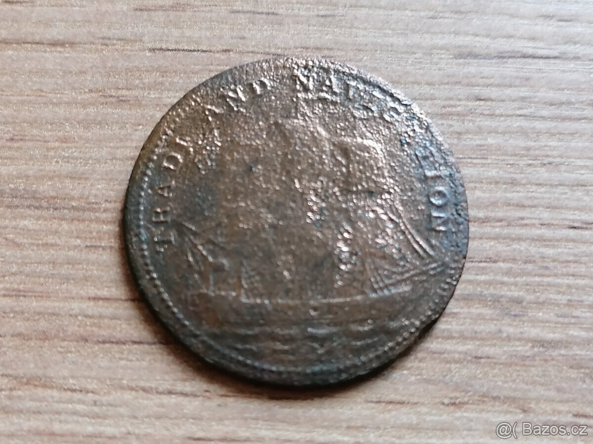 Kanada 1/2 Penny token 1820 koloniální mince Nova Scotia