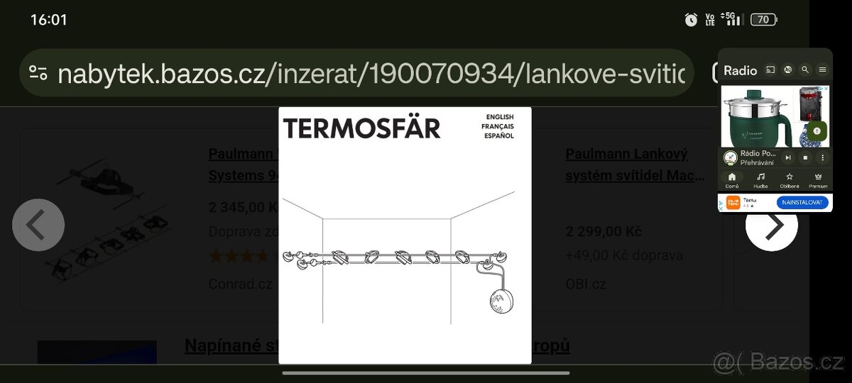 Lankový systém Termosfär / Ikea 2x