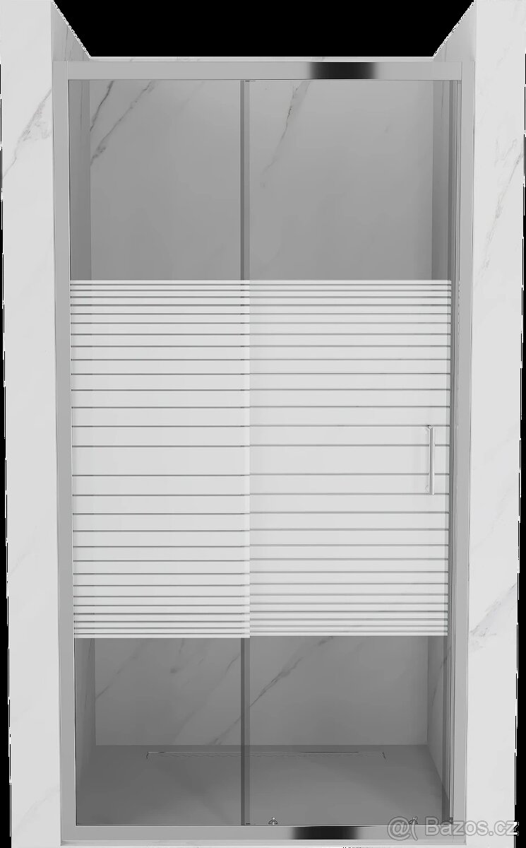 Mexen Apia rozsouvací sprchové dveře 105 cm, Pruhy, Chromova