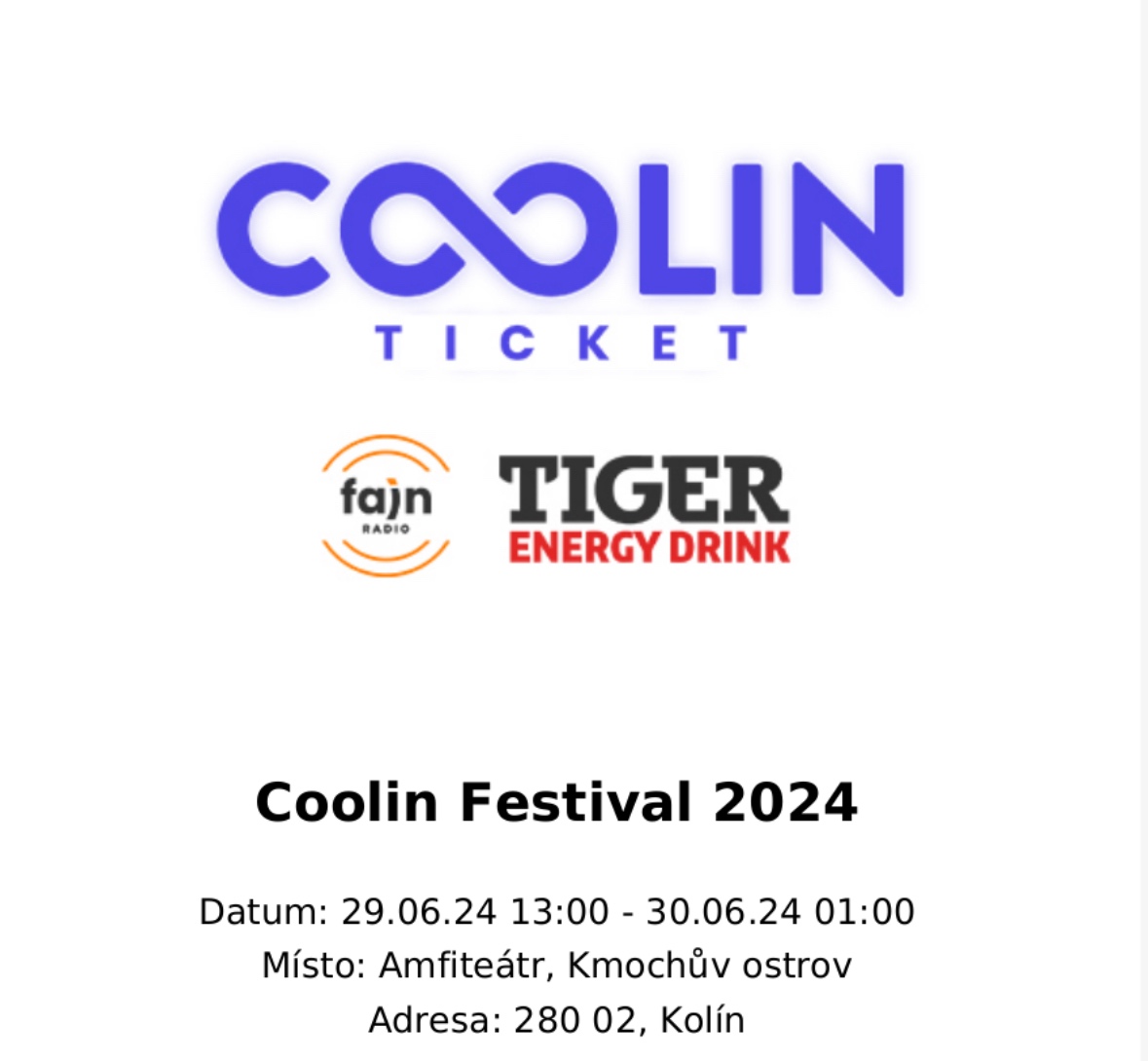 Lístky coolin festival 2x