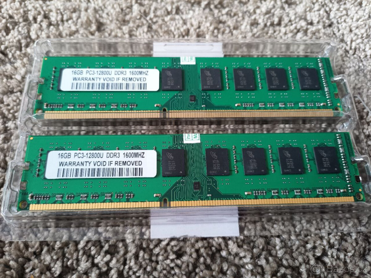 2x 16GB 2Rx4 PC3-12800 DDR3 1600MHz paměti pro AMD