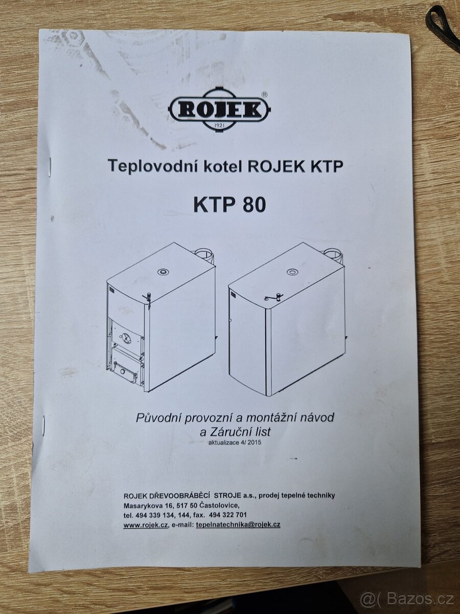 Prodám kotel na tuhá paliva ROJEK KTP 80