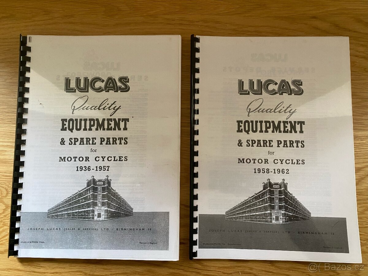 Lucas Master Katalog 1936-1962 Motocykly