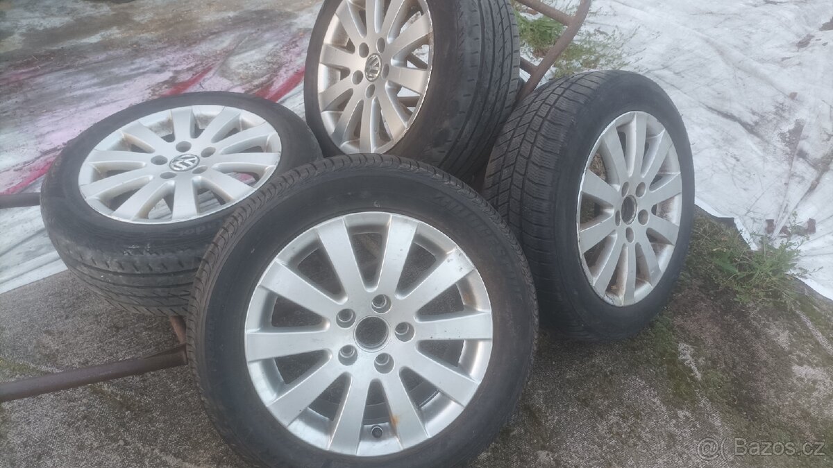 4x ALU R16 5x112 pneu 205/55/16 + rezerva 215/55/16