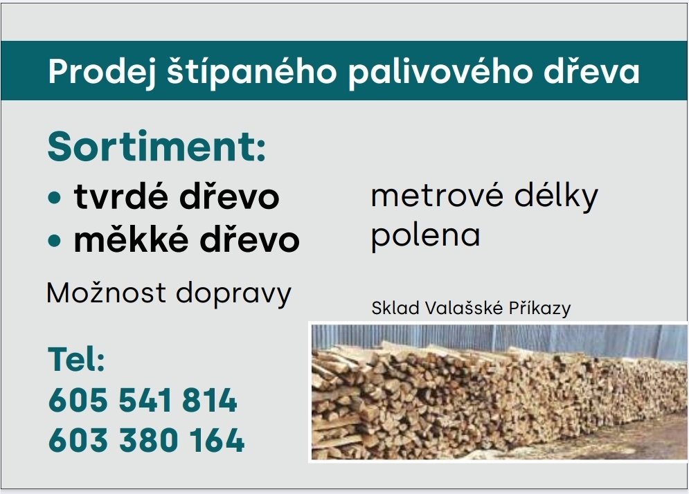 Prodej štípaného palivového dřeva