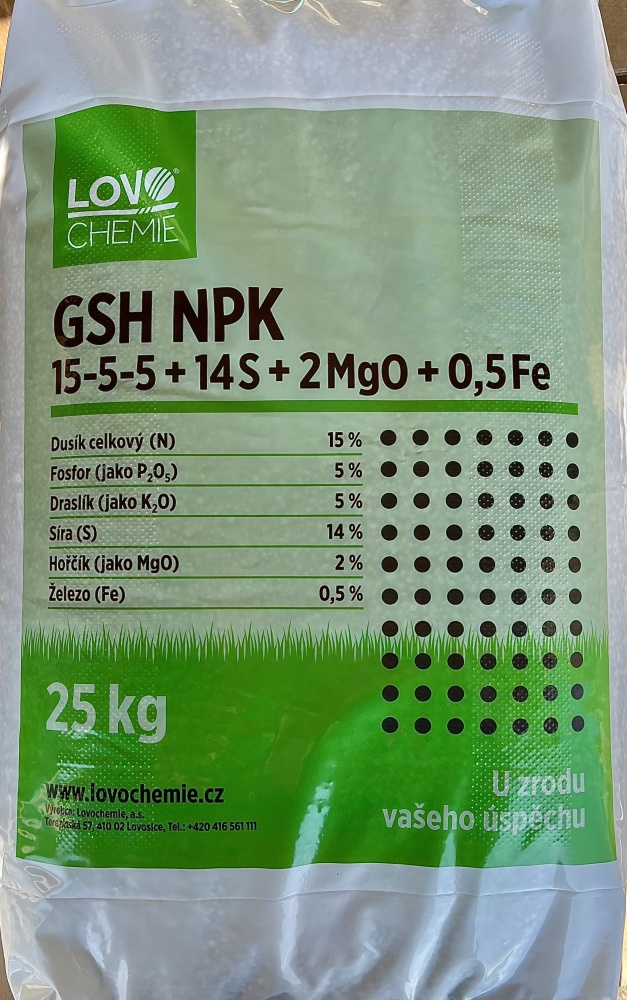 Trávníkové hnojivo GSH NPK 15-5-5 +14S+2MgO+0,5 Fe