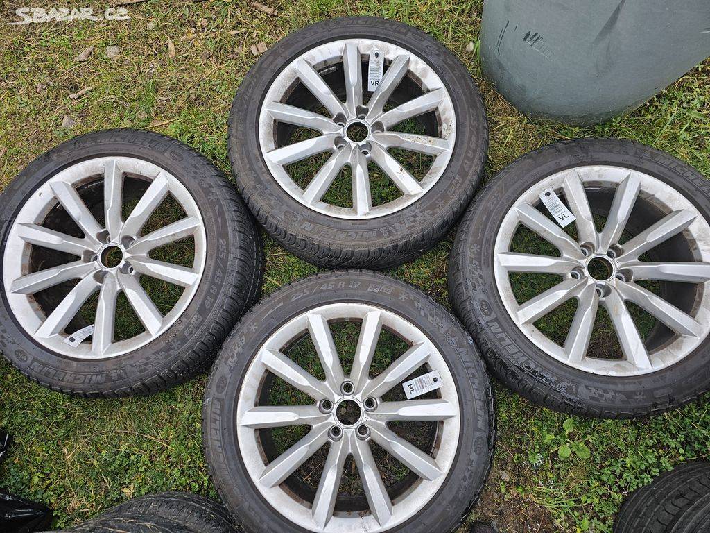 ALU kola 5x112 / Audi 255/45 R19, Zimní Michelin.