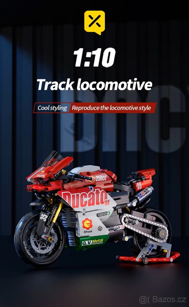 Stavebnice motocyklu Ducati kompatibilní s LEGO