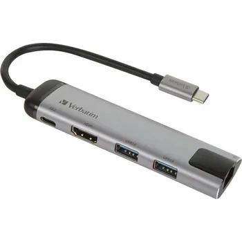 VERBATIM USB-C Multiport HUB, 2x USB 3.0,1x USB-C,HDMI,LAN