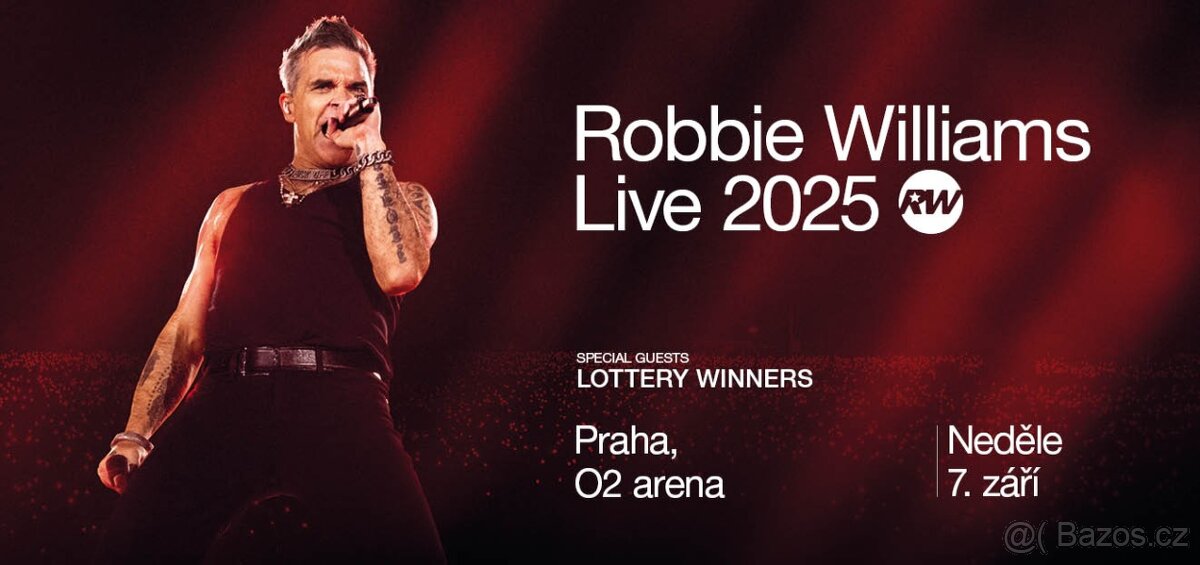 4x ROBBIE WILLIAMS - PRAHA - STÁNÍ - PAPÍROVÉ VSTUPENKY