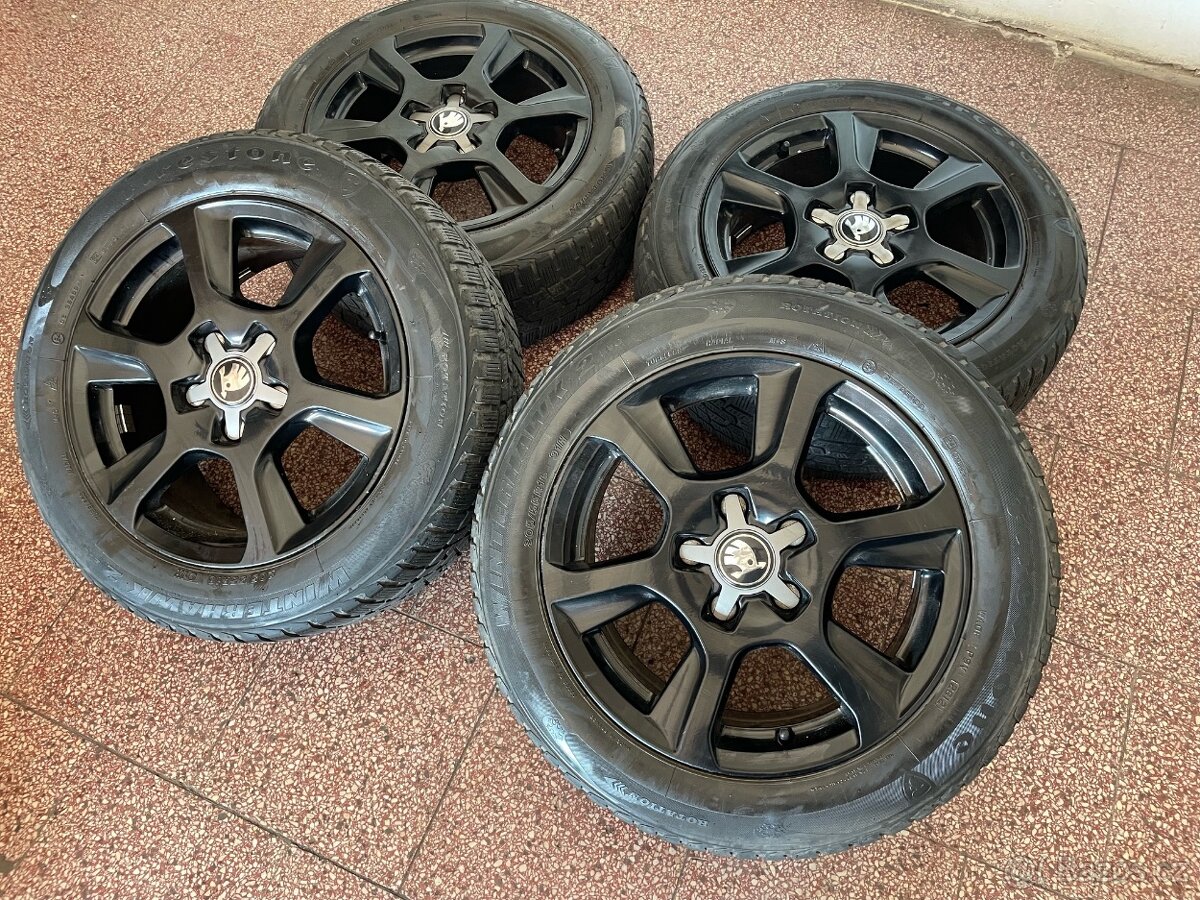 Originalní ALU kola 5x112 r16 zimní pneu 5,5mm