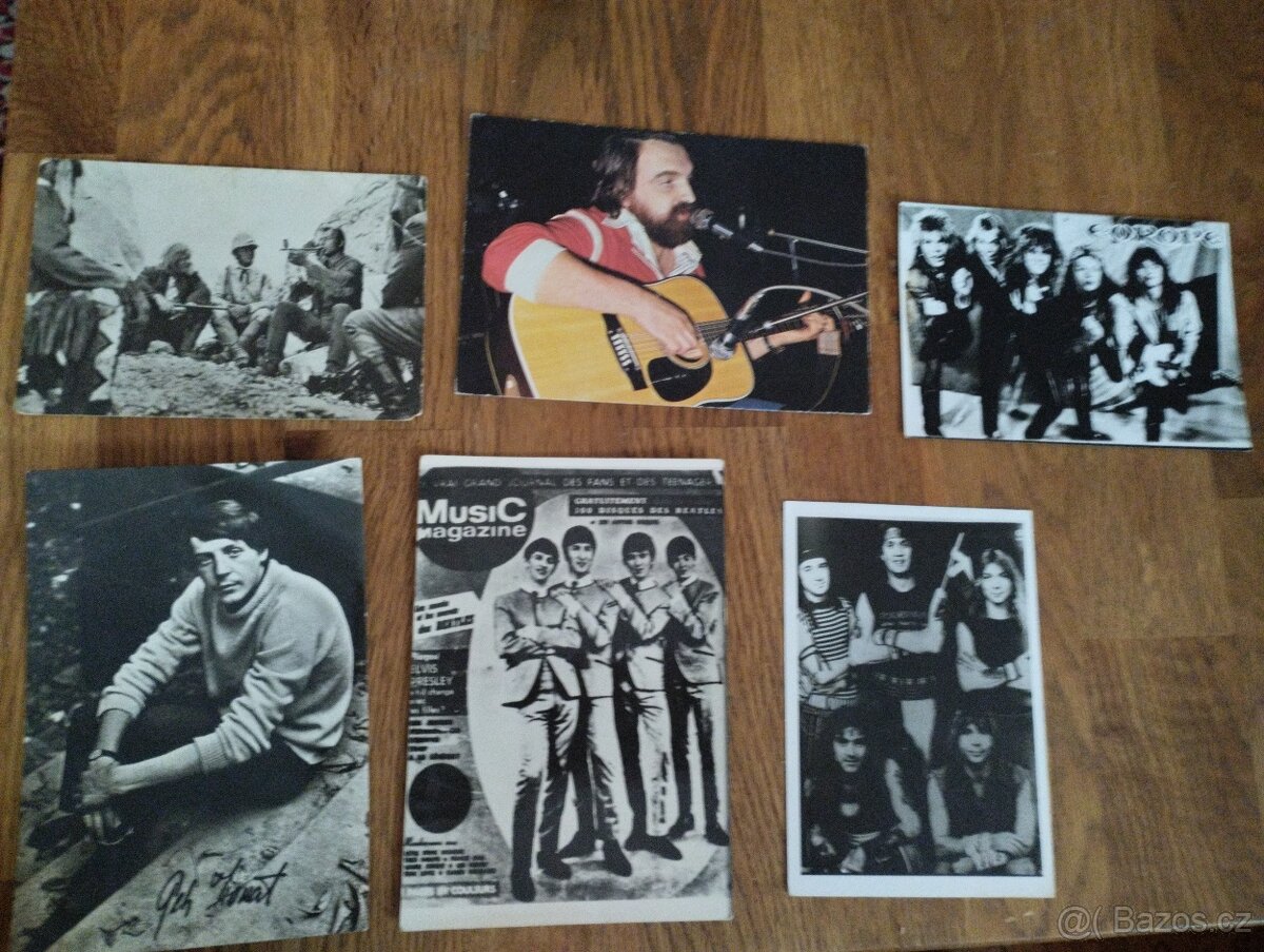 Staré obrázky, pohlednice, zpěváci..