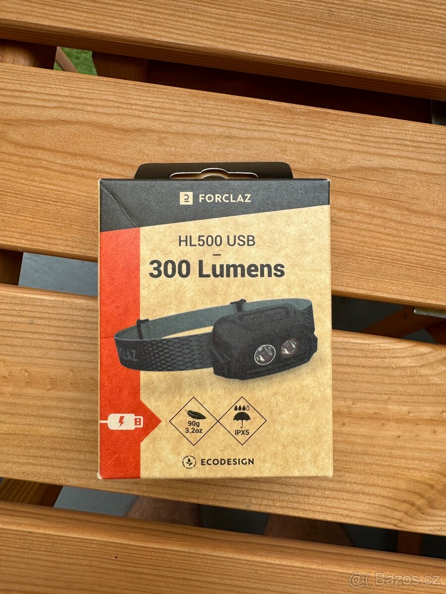 Turistická dobíjecí čelovka HL 500 USB V3 300 lumenů