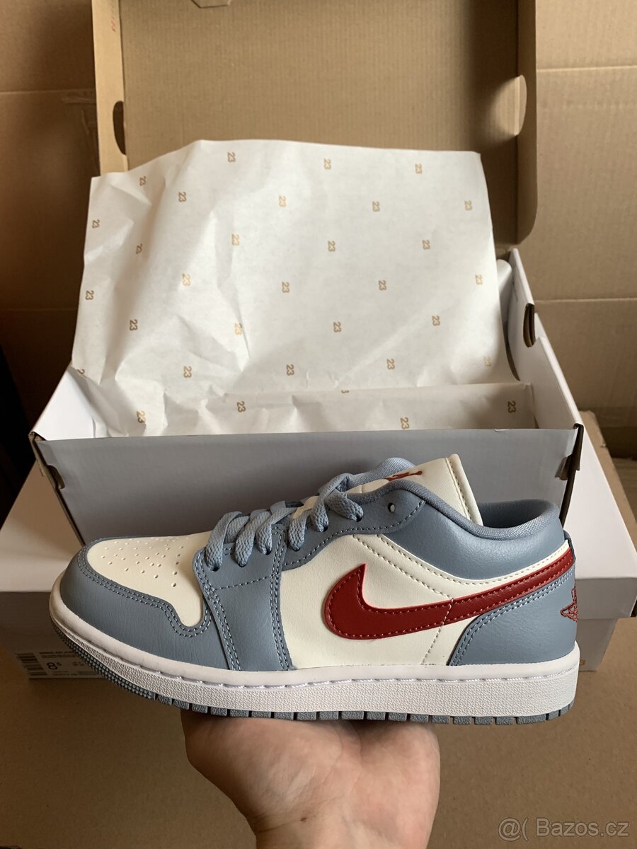 Air Jordan 1 Low Ice Blue Dune Red