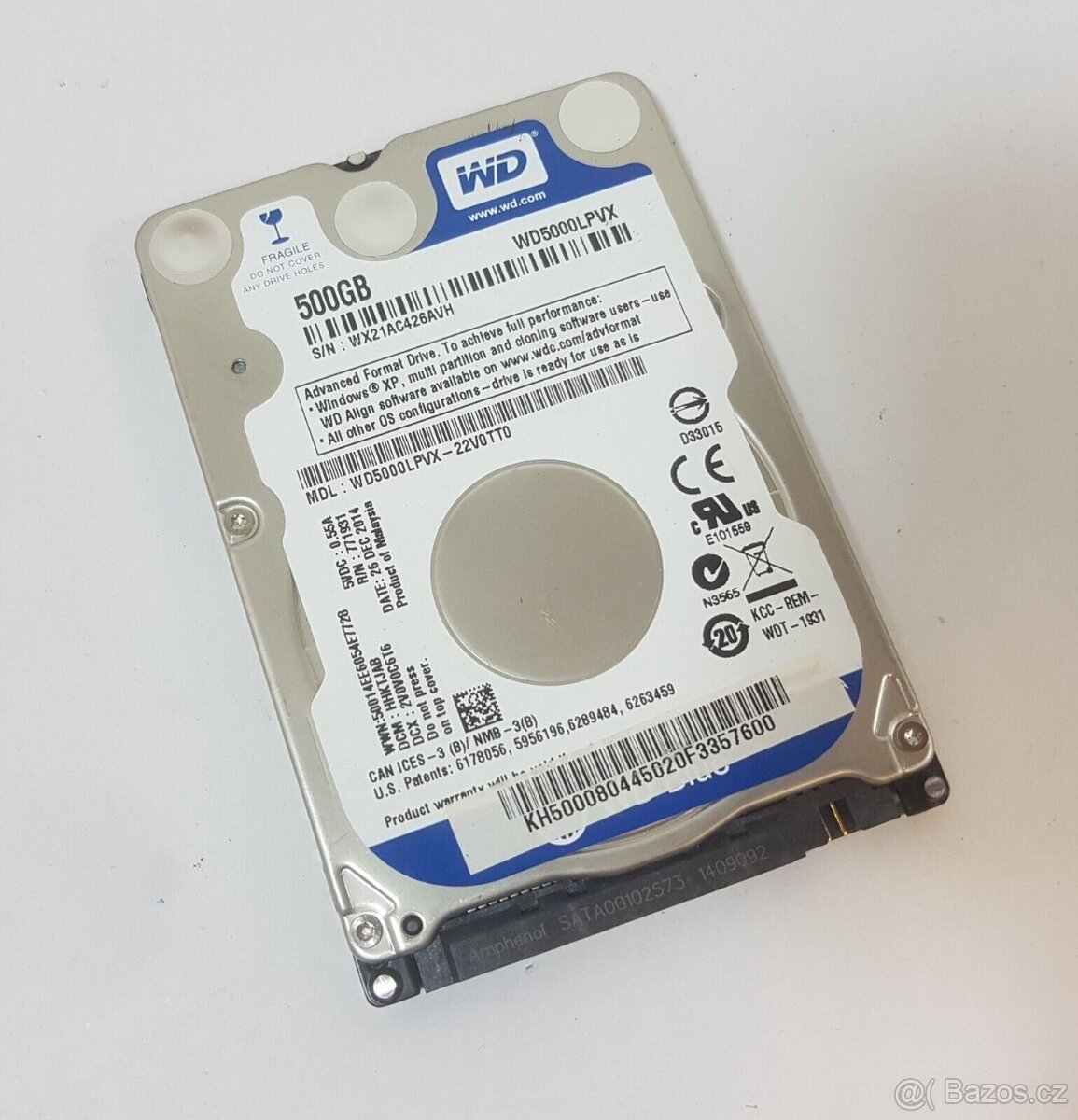 Harddisk 2,5" 500GB WD Blue WD5000LPVX SATA