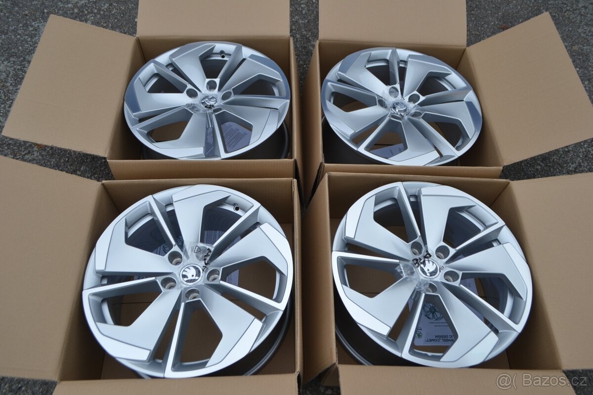 4ks NOVÉ orig.alu disky Škoda Octavia IV(RS) 7.5Jx18, 5x112